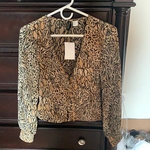H&M Animal Print Blouse